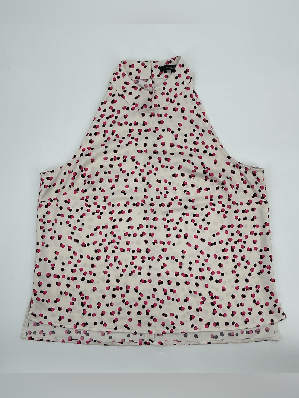 Marc New York Cream Tank with Pink & Black Dot Print
